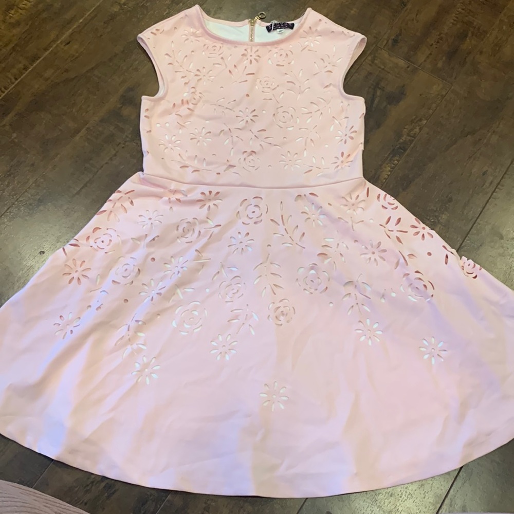 Hannah Banana by Sara Sara, pink, size 14, dress, floral cut out, Easter dress